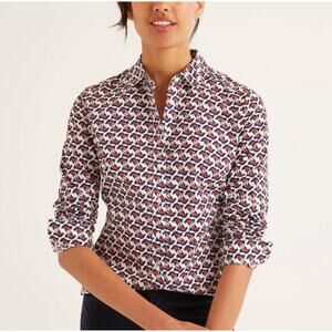 Boden Bird Print Classic Button Down Shirt Size 2R